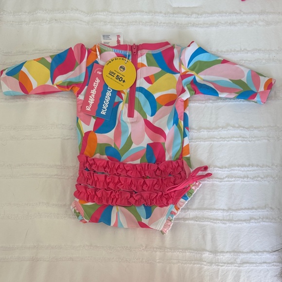 Ruffle Butts Vibrant Patterned Rashguard - Picture 2 of 2